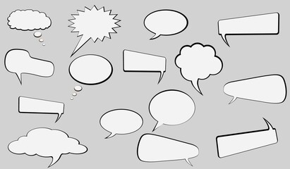 Obraz premium Set of comic speech bubbles. Cartoon vector illustration