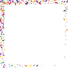 Orange Confetti Vector White Background. Colorful Leaf Poster Pattern. Plant Foliage Card. Autumn Confetti Texture.