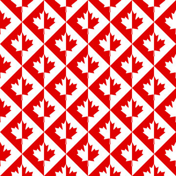 canada flag, seamless pattern. vector illustration