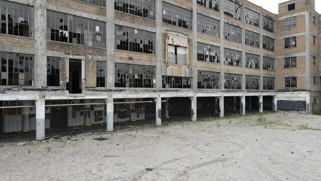 An old run down and crumbling factory in Muskegon.