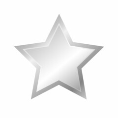 Obraz premium Shining silver star. Isolated on a white background. 3 D. Vector illustration.
