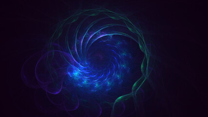 3D rendering abstract blue technology fractal background