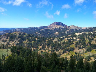 Cascade Mountains landscape from Lassen Peak trail, Lassen Volcanic National Park