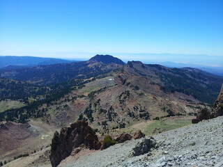 Cascade Mountains landscape from Lassen Peak trail, Lassen Volcanic National Park