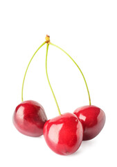 Sweet cherries on white background