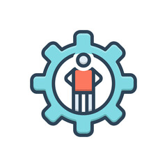 Color illustration icon for competence 
