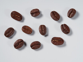 roasted coffee beans isolated on a white background cutout
