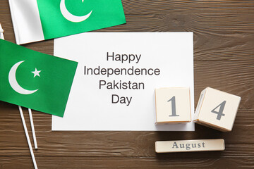 Greeting card for Independence Day of Pakistan