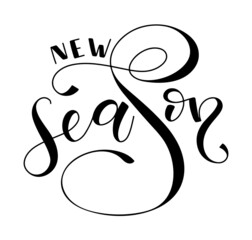 New Season black lettering isolated on white background, vector illustration