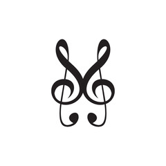 Obraz premium Music note logo incorporated with M letter