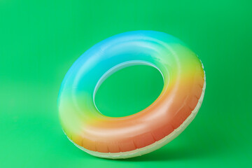 Inflatable ring on color background