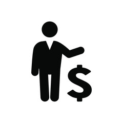 Business profit icon vector graphic illustration