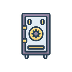 Color illustration icon for safe unbroken 