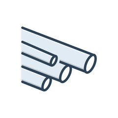 Color illustration icon for pipe 