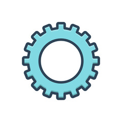 Color illustration icon for gear 