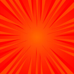 red pop art background retro cartoon explosion rays vector illustration. cartoon explosion