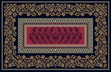 Beautiful traditional stole with textile Print Designing