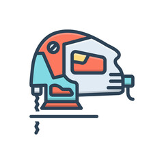 Color illustration icon for jigsaw 