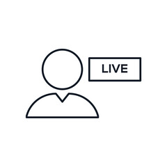 Live broadcast thin line icon stock illustration.
