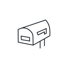  Mailbox thin line icon stock illustration.
