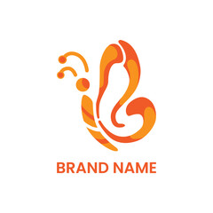 butterfly orange outline concept. best for logo, icon, symbol and sign