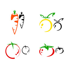 carrot, orange and tomato. best for logo, icon, symbol and sign