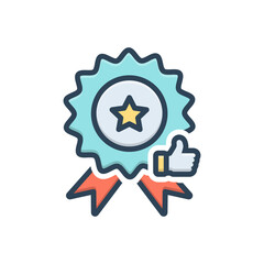 Color illustration icon for quality 
