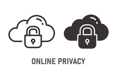 Online privacy icon on white background. Vector illustration.