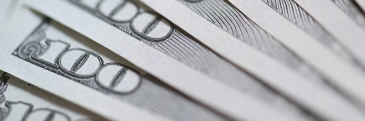 Closeup of many american dollar bills background