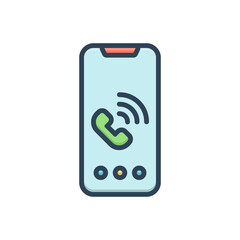 Color illustration icon for call 