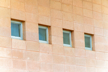 Ventilated facade of a building of porcelain stoneware slopes