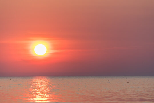 Pink Summer Sunset on the Baltic Sea © JonShore