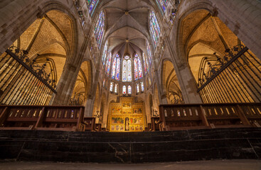 Fototapeta na wymiar Leon Cathedral indoor. Spain