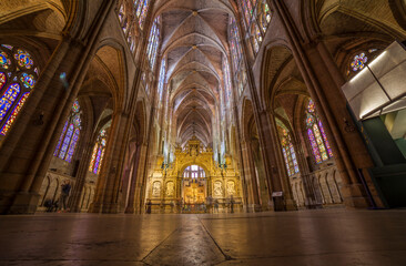 Fototapeta premium Leon Cathedral indoor. Spain