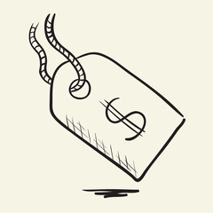 Hand drawn luggage tag illustration