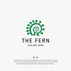 Green Fern logo icon design template vector © Seraphyn