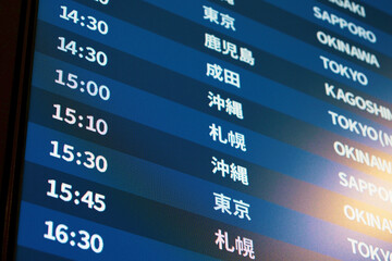 Obraz premium 空港の電光掲示板