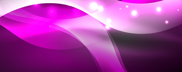 Shiny glowing neon wave, light lines abstract background. Magic energy and motion concept. Vector wallpaper template