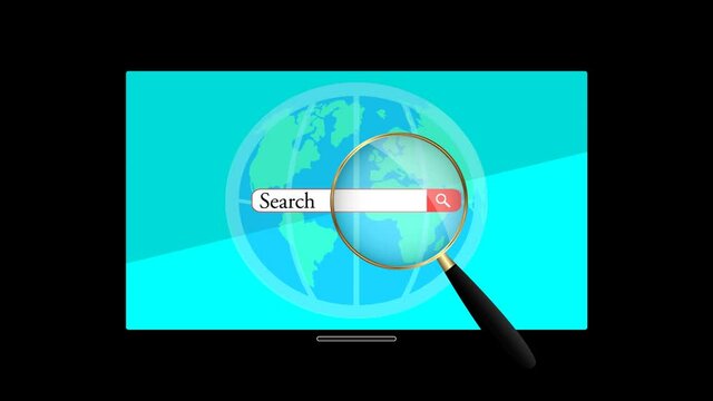 Searching on internet. Animation on a transparent background.