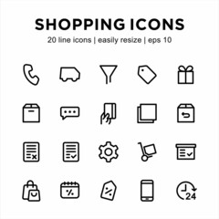 icon set related to shopping
