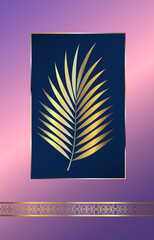 Elegant luxury purple and blue background with gold pattern. Suitable for labels, badges, frames, logos, packaging, perfume, lotion, soap, candy, chocolate. 