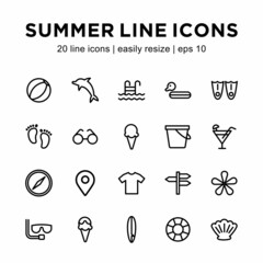icon set related to summer