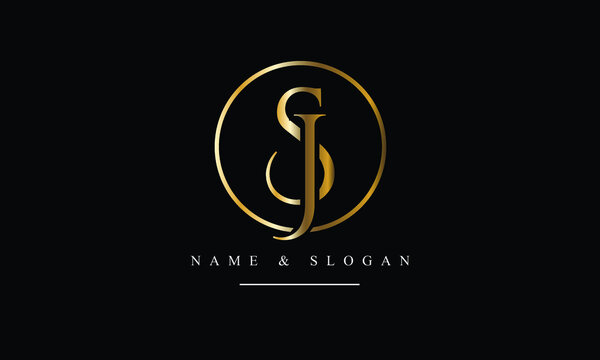 SJ, JS, S, J abstract letters logo monogram