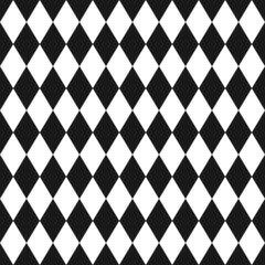 Seamless pattern with black rhombus. Chess or diamonds symmetric background.