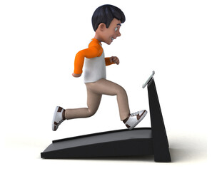 Fototapeta premium Fun 3D cartoon Asian teenager .