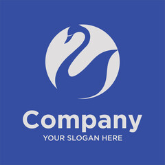 creative simple logo design circle swan