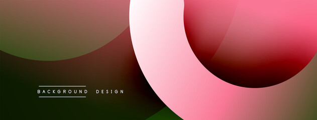 Abstract overlapping lines and circles geometric background with gradient colors