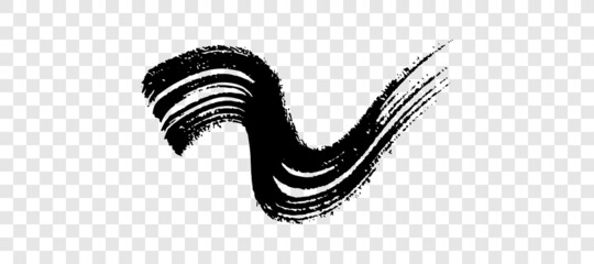 Black wavy grunge brush strokes