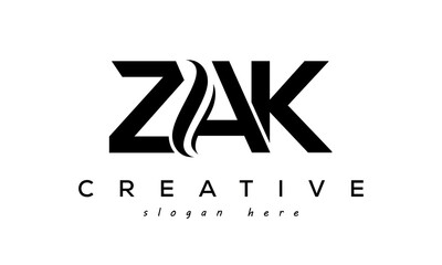 Letter ZAK creative logo design vector	