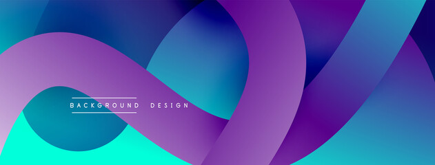 Abstract overlapping lines and circles geometric background with gradient colors